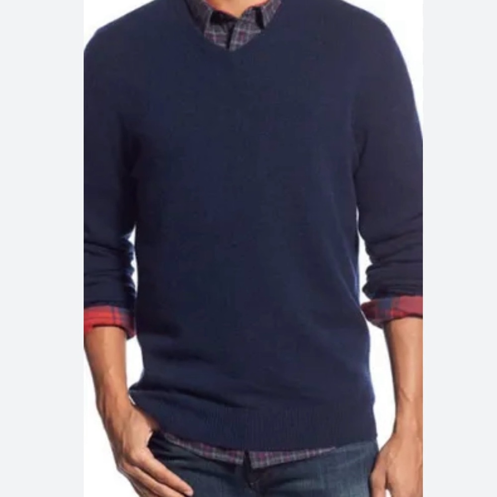 1901 Nordstrom Navy Wool Cashmere Blend Men’s Sweater Sz XXL